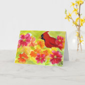 Kardinal Geburtstagskarte Karte (Gelbe Blume)