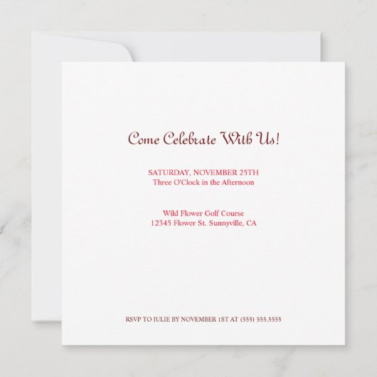 Kardinal-Geburtstagsparty Einladung (Rückseite)