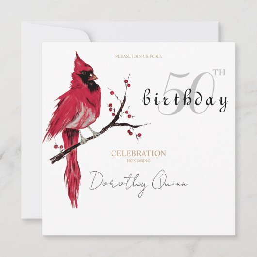 Kardinal-Geburtstagsparty Einladung (Vorderseite)