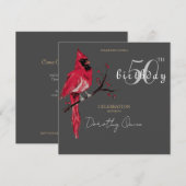 Kardinal-Geburtstagsparty Einladung (Vorne/Hinten)