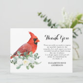 Kardinal Gedenkfeier zum Beileid des Lebens Dankeskarte (Stehend Vorderseite)