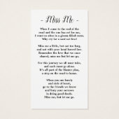 Kardinal-Gedenkgedicht Beerdigung-Gebetskarte (Rückseite)