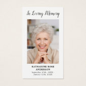 Kardinal Gedenkkarte Gebet Karte Custom Foto (Vorderseite)