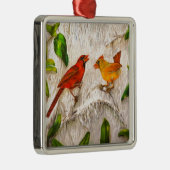 Kardinal. Gesang der Liebe Silbernes Ornament (Rechts)