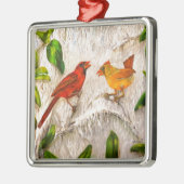 Kardinal. Gesang der Liebe Silbernes Ornament (Links)