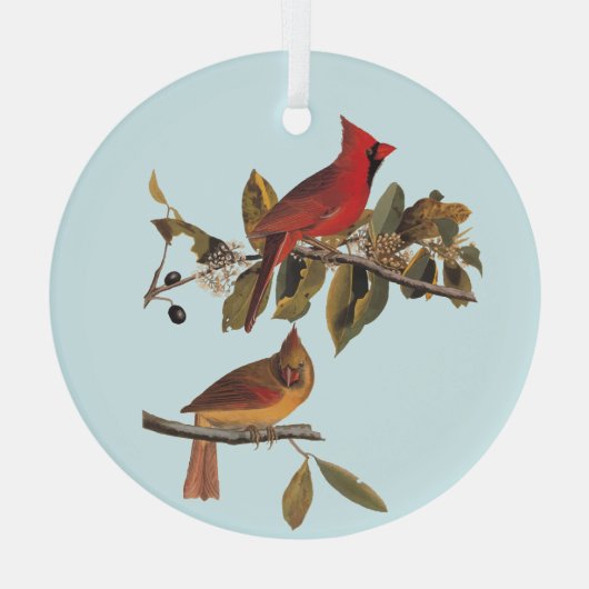 Kardinal Grosbeak Audubon Birds of America Ornament Aus Glas (Rückseite)