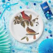 Kardinal Grosbeak Audubon Birds of America Pappteller (Party)