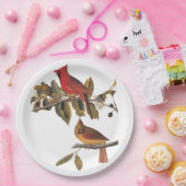 Kardinal Grosbeak Audubon Birds of America Pappteller (Party)