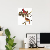 Kardinal Grosbeak Birds in Wild-Mandelbaum Poster (Heimbüro)