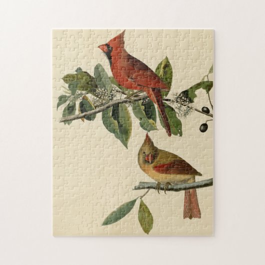 Kardinal Grosbeak von Audubons Vögeln von Amerika Puzzle (Vertikal)