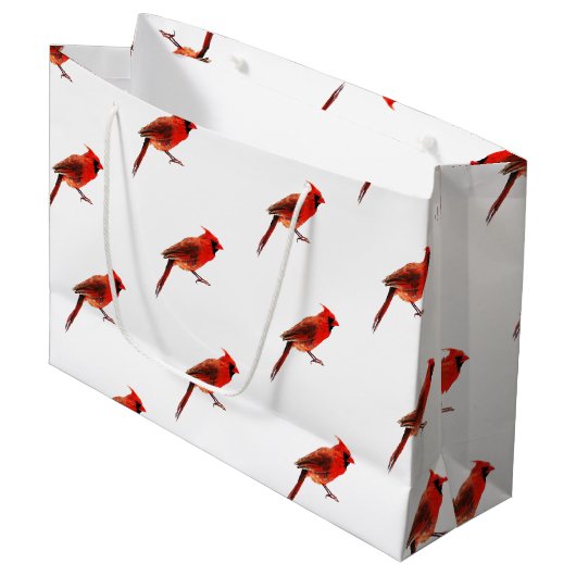 Kardinal Große Geschenktüte (Vorderseite Schrägansicht)