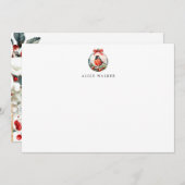 Kardinal-Grün-Monogramm-Karte Mitteilungskarte (Vorne/Hinten)