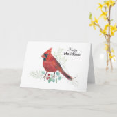 Kardinal Happy Holidays Card Karte (Gelbe Blume)