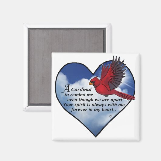 Kardinal Heart Gedicht Magnet (Vorderseite/Rückseite)