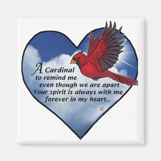 Kardinal Heart Gedicht Magnet (Vorne)