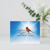 Kardinal, Himmelsbesucher Postkarte (Stehend Vorderseite)