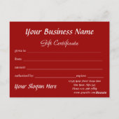 Kardinal Holiday Geschenkgutschein Postkarte (Rückseite)