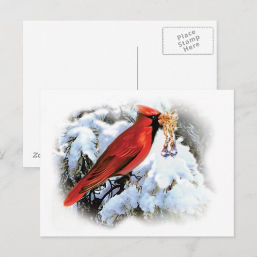 Kardinal Holiday Postkarte (Vorne/Hinten)