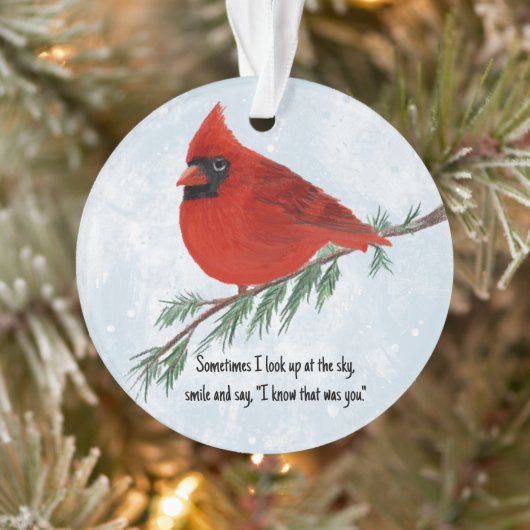 Kardinal Holiday Remembrance Acrylic Ornament (Baum)