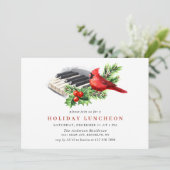 Kardinal Holly Berry Weihnachtsfeiertag LUNCHEON Einladung (Stehend Vorderseite)