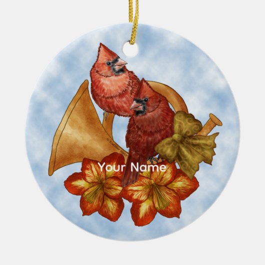 Kardinal Horn-Ornament Keramik Ornament (Vorne)
