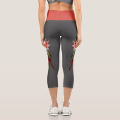 Kardinal Hummingbird mit Pink Lily Personalisiert Capri Leggings (Rückseite)