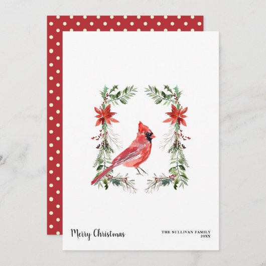 Kardinal Hütte Shabby Wasserfarbe Weihnachten (Vorne/Hinten)