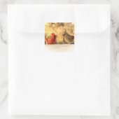 Kardinal im Herbst Quadratischer Aufkleber (Tasche)