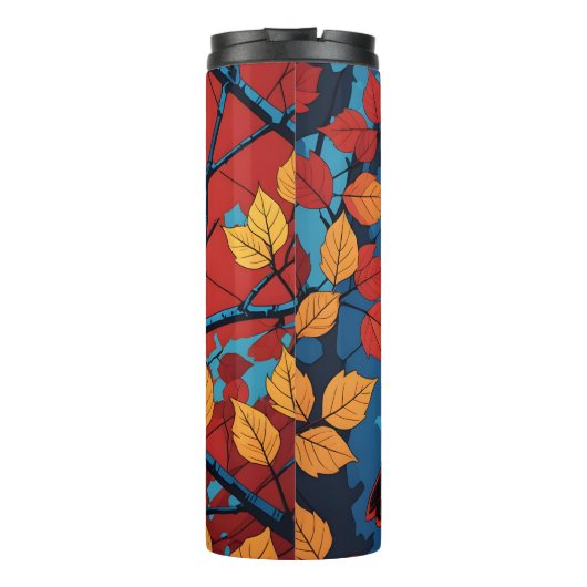 Kardinal im Herbst Thermosbecher (Rückseite)