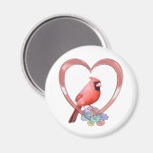 Kardinal im Herzen Magnet (Vorderseite/Rückseite)