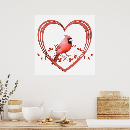 Kardinal im Herzen Poster (Küche)