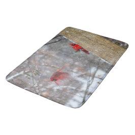 Kardinal im Schnee Badematte