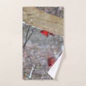 Kardinal im Schnee Badhandtuch Set (Handtuch)