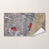 Kardinal im Schnee Badhandtuch Set (Handtuch)