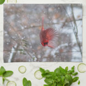 Kardinal im Schnee Geschirrtuch (Gefaltet)