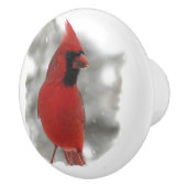 Kardinal im Schnee-Keramik-Griff Keramikknauf (Rechts)