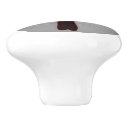 Kardinal im Schnee Keramikknauf (Seitenansicht)