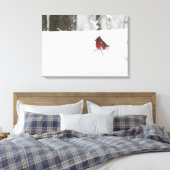 Kardinal im Schnee Leinwanddruck (Insitu (Schlafzimmer))