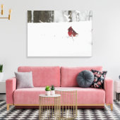 Kardinal im Schnee Leinwanddruck (Insitu (Wohnzimmer))