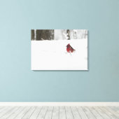 Kardinal im Schnee Leinwanddruck (Insitu (Holzboden))