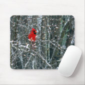 Kardinal im Schnee Mousepad (Mit Mouse)