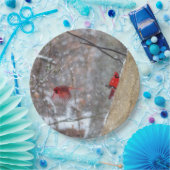 Kardinal im Schnee Pappteller (Party)