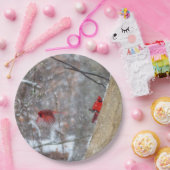 Kardinal im Schnee Pappteller (Party)