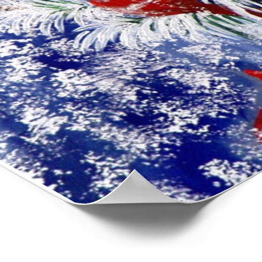 Kardinal im Schnee Poster (Ecke)