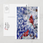Kardinal im Schnee Postkarte (Vorne/Hinten)