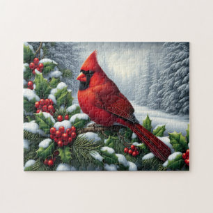 Kardinal Im Schnee Puzzle