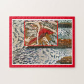 Kardinal im Schnee Puzzle (Horizontal)