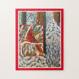 Kardinal im Schnee Puzzle