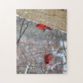 Kardinal im Schnee Puzzle (Vertikal)