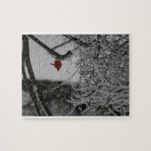 Kardinal im Schnee ruhen Puzzle (Horizontal)
